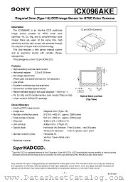 ICX096AKE datasheet pdf SONY