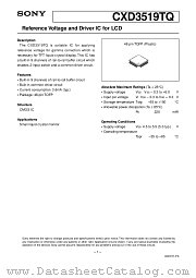 CXD3519TQ datasheet pdf SONY