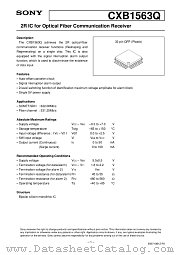 CXB1563Q datasheet pdf SONY