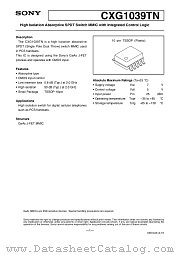 CXG1039TN datasheet pdf SONY