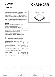 CXA3562AR datasheet pdf SONY