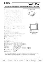 ICX414AL datasheet pdf SONY