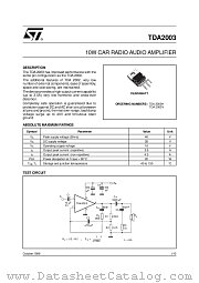 TDA2003 datasheet pdf ST Microelectronics