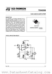 TDA2006 datasheet pdf ST Microelectronics