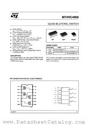 M74HC4066RM13TR datasheet pdf ST Microelectronics