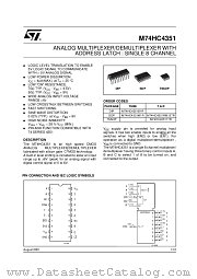 M74HC4351B1R datasheet pdf ST Microelectronics
