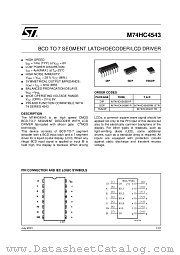 M74HC4543B1R datasheet pdf ST Microelectronics