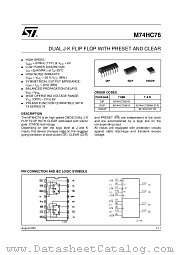 M74HC76B1R datasheet pdf ST Microelectronics