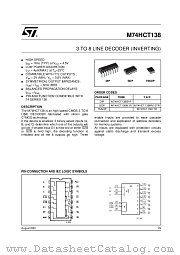 M74HCT138B1R datasheet pdf ST Microelectronics