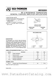 MSC82001 datasheet pdf ST Microelectronics