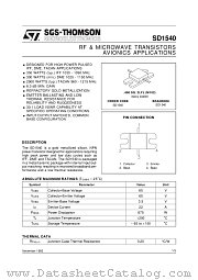 SD1540 datasheet pdf ST Microelectronics