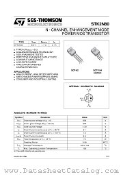 STK2N80 datasheet pdf ST Microelectronics