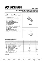 STP20N10FI datasheet pdf ST Microelectronics