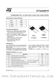 STTA2006PI datasheet pdf ST Microelectronics