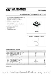BUV98AV datasheet pdf ST Microelectronics