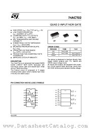 74ACT02MTR datasheet pdf ST Microelectronics