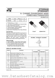 STH8NA80FI datasheet pdf ST Microelectronics