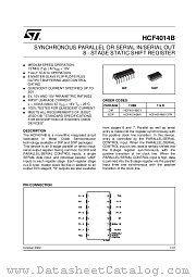 HCF4014M013TR datasheet pdf ST Microelectronics