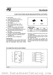 74LVQ125MTR datasheet pdf ST Microelectronics