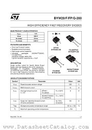 BYW29G-200 datasheet pdf ST Microelectronics