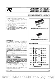 ULN2001D datasheet pdf ST Microelectronics
