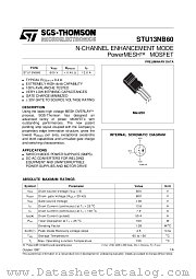 STU13NB60 datasheet pdf ST Microelectronics