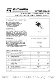 STP40NE03L-20 datasheet pdf ST Microelectronics
