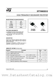 STTH803G datasheet pdf ST Microelectronics
