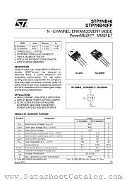 STP7NB40FP datasheet pdf ST Microelectronics