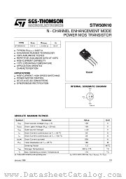 STW50N10 datasheet pdf ST Microelectronics