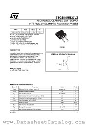 STGB10NB37LZ datasheet pdf ST Microelectronics
