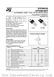 STP3NB100FP datasheet pdf ST Microelectronics