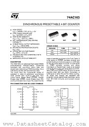 74AC163TTR datasheet pdf ST Microelectronics
