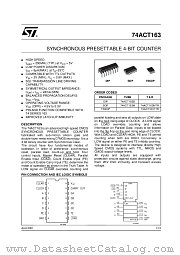 74ACT163TTR datasheet pdf ST Microelectronics