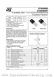 STW8NB90 datasheet pdf ST Microelectronics