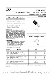 STU7NB100 datasheet pdf ST Microelectronics
