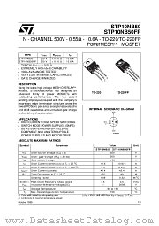 STP10NB50 datasheet pdf ST Microelectronics
