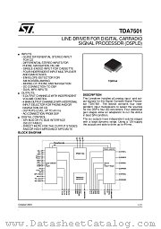 TDA7501 datasheet pdf ST Microelectronics