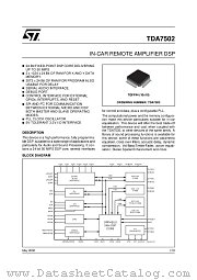 TDA7502 datasheet pdf ST Microelectronics