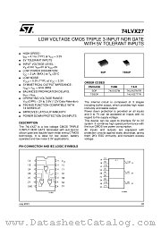 74LVX27MTR datasheet pdf ST Microelectronics