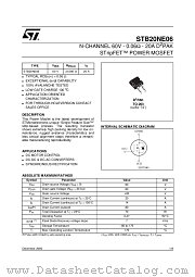 STB20NE06 datasheet pdf ST Microelectronics