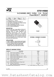 STW11NB80 datasheet pdf ST Microelectronics