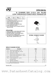 STD12N10L datasheet pdf ST Microelectronics