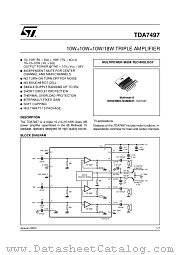 TDA7497 datasheet pdf ST Microelectronics