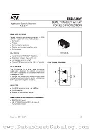 ESDA25W datasheet pdf ST Microelectronics