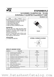 STGP20NB37LZ datasheet pdf ST Microelectronics