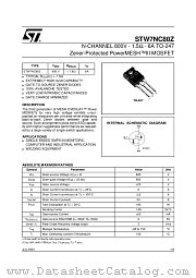 STW7NC80Z datasheet pdf ST Microelectronics