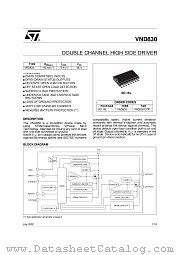VND83013TR datasheet pdf ST Microelectronics