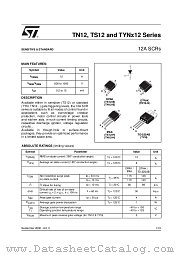TYN812T datasheet pdf ST Microelectronics