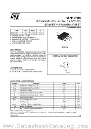 STN3PF06 datasheet pdf ST Microelectronics